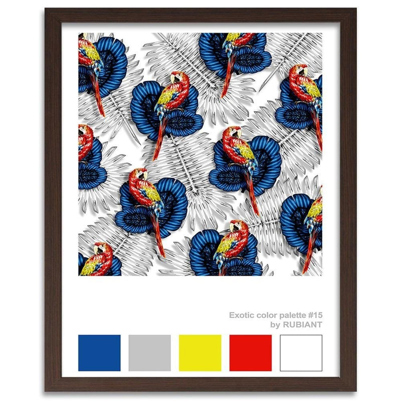 Glezna brūnā rāmī - Art Print Exotic Blue  Home Trends DECO