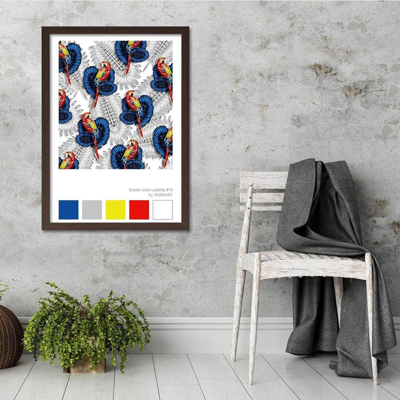 Glezna brūnā rāmī - Art Print Exotic Blue  Home Trends DECO