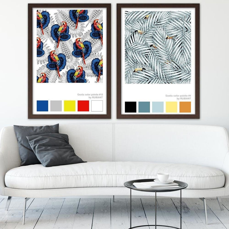 Glezna brūnā rāmī - Art Print Exotic Blue  Home Trends DECO