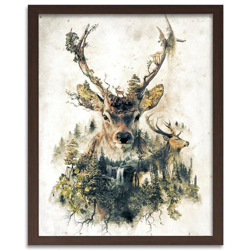 Glezna brūnā rāmī - Artistic Deer  Home Trends DECO