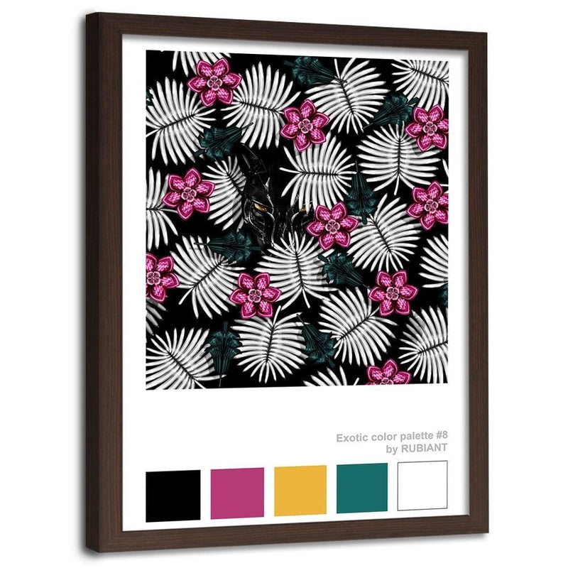 Glezna brūnā rāmī - Artwork Tropical Pink  Home Trends DECO