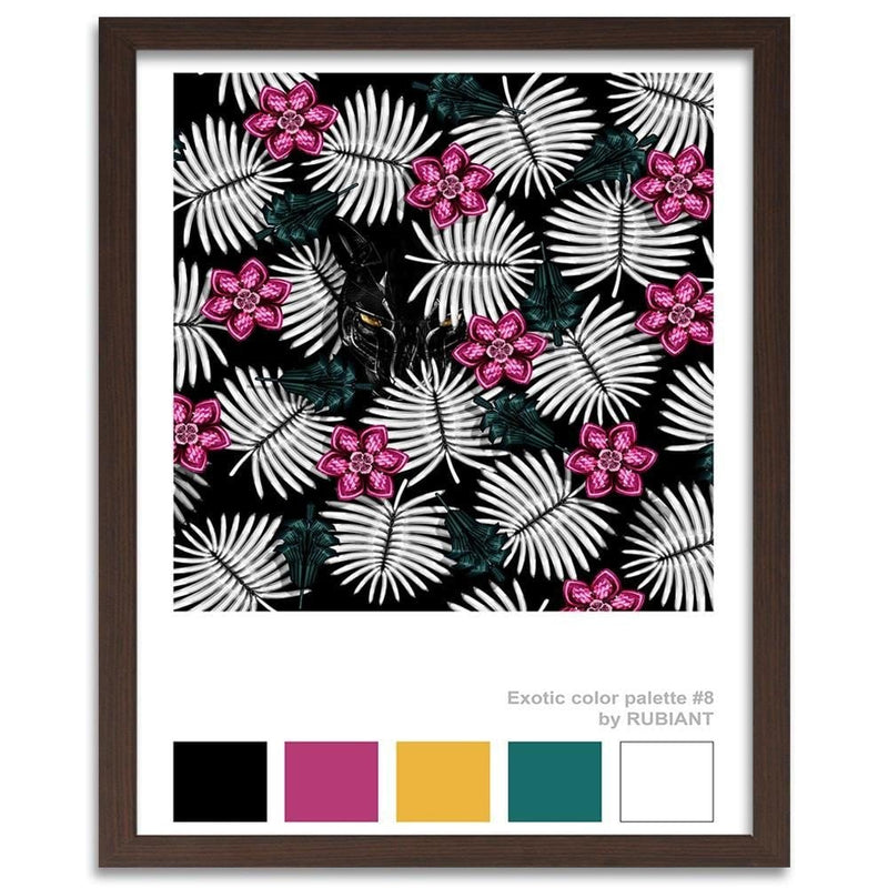 Glezna brūnā rāmī - Artwork Tropical Pink  Home Trends DECO