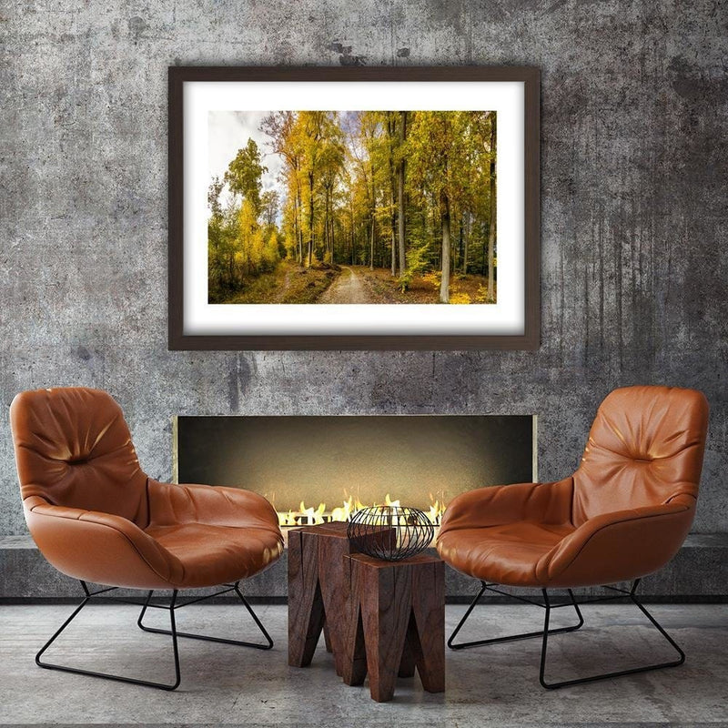 Glezna brūnā rāmī - Autumn Trees  Home Trends DECO