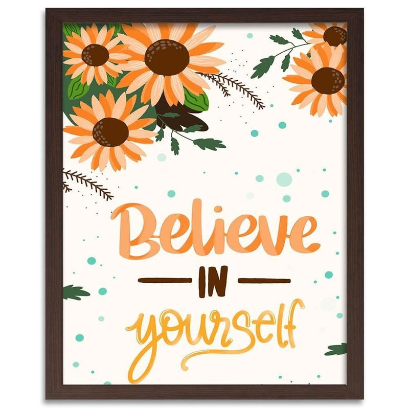 Glezna brūnā rāmī - Believe In Yourself  Home Trends DECO