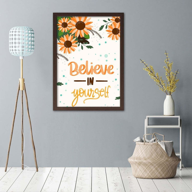 Glezna brūnā rāmī - Believe In Yourself  Home Trends DECO