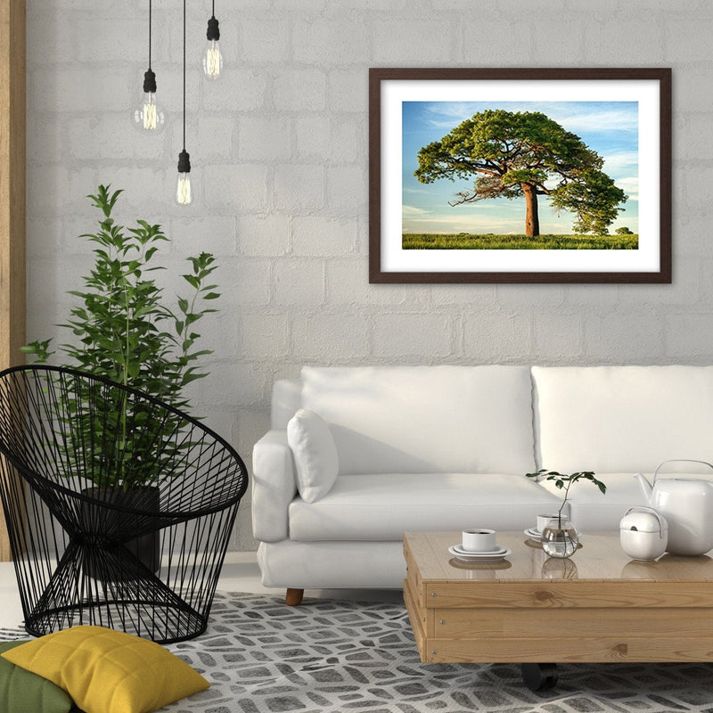 Glezna brūnā rāmī - Big Trees  Home Trends DECO