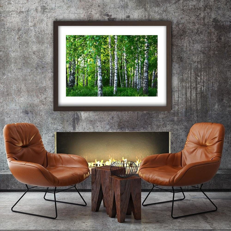 Glezna brūnā rāmī - Birch Forest  Home Trends DECO