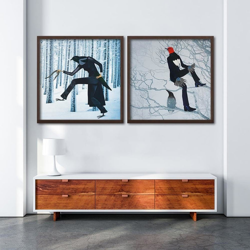 Glezna brūnā rāmī - Bird Man  Home Trends DECO