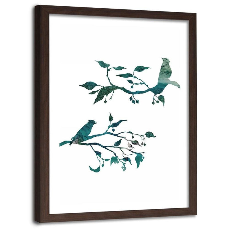 Glezna brūnā rāmī - Birds On Branches  Home Trends DECO