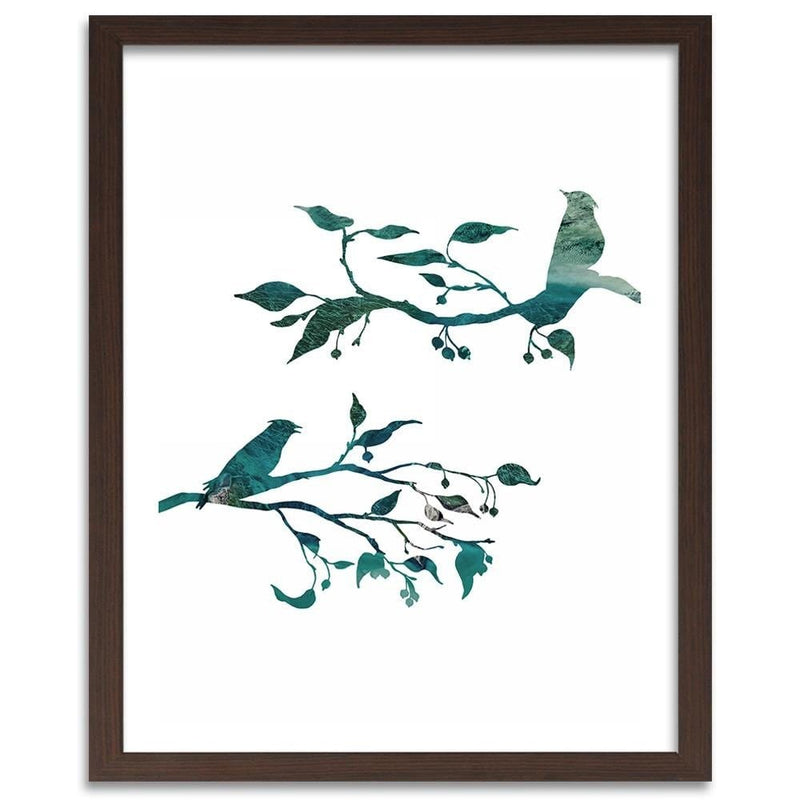 Glezna brūnā rāmī - Birds On Branches  Home Trends DECO