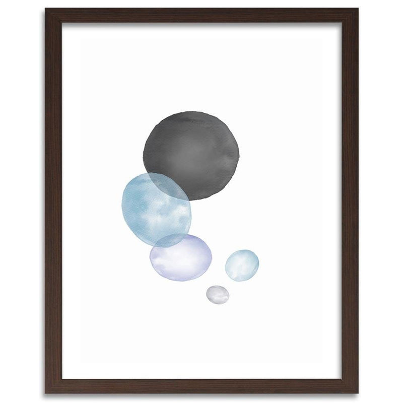 Glezna brūnā rāmī - Black And Blue Circles  Home Trends DECO