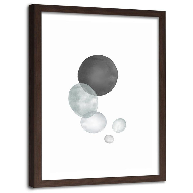 Glezna brūnā rāmī - Black And Gray Circles  Home Trends DECO