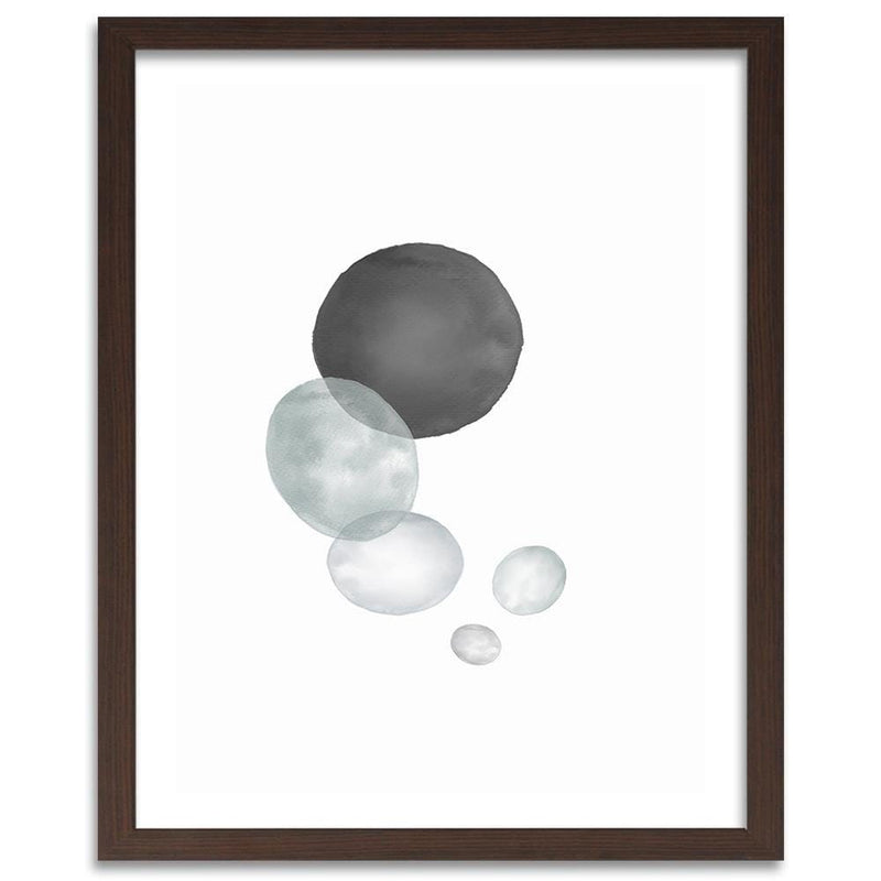 Glezna brūnā rāmī - Black And Gray Circles  Home Trends DECO