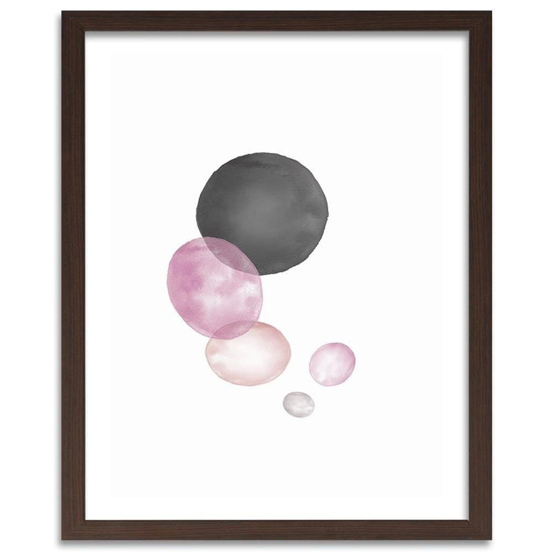 Glezna brūnā rāmī - Black And Pink Circles  Home Trends DECO