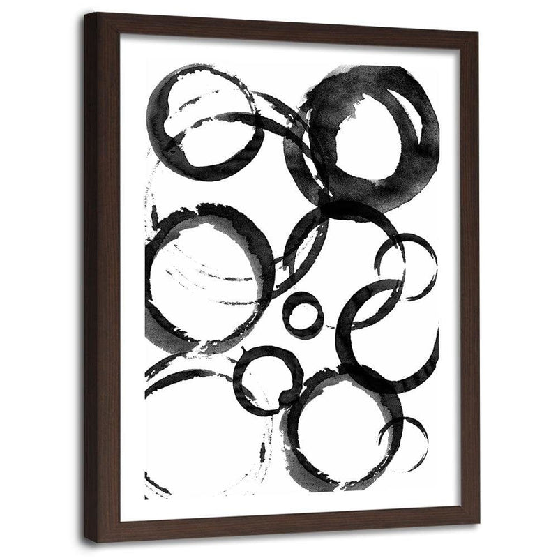 Glezna brūnā rāmī - Black Circles  Home Trends DECO