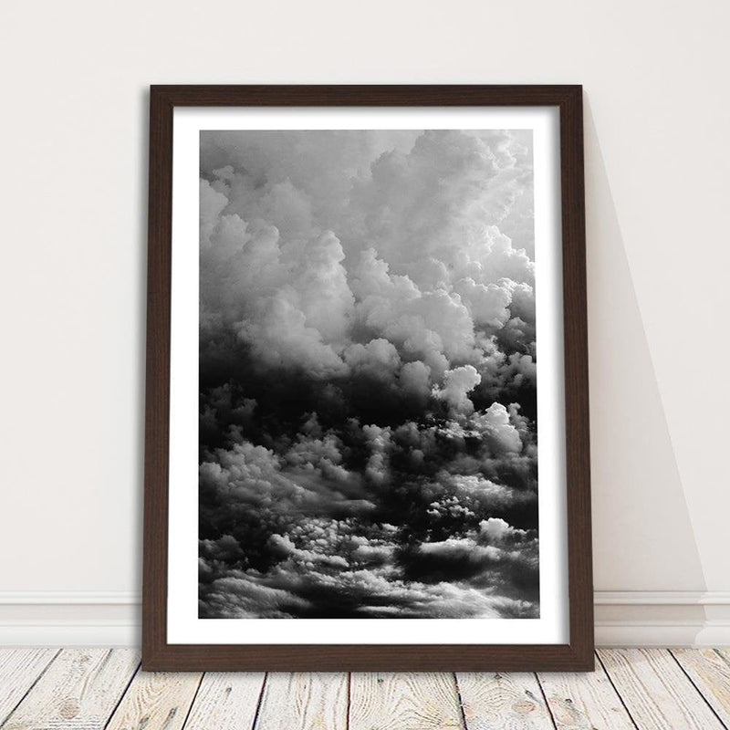 Glezna brūnā rāmī - Black Clouds  Home Trends DECO