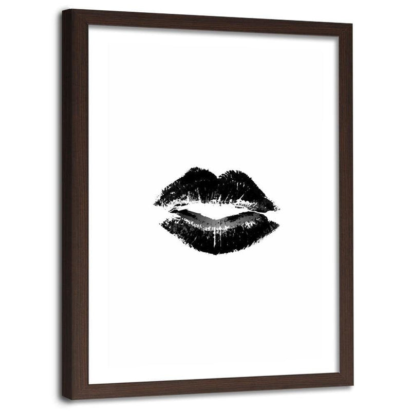 Glezna brūnā rāmī - Black Lips  Home Trends DECO