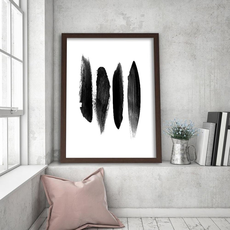 Glezna brūnā rāmī - Black Stripes  Home Trends DECO