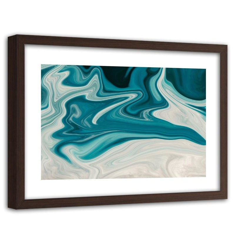 Glezna brūnā rāmī - Blue Abstraction  Home Trends DECO