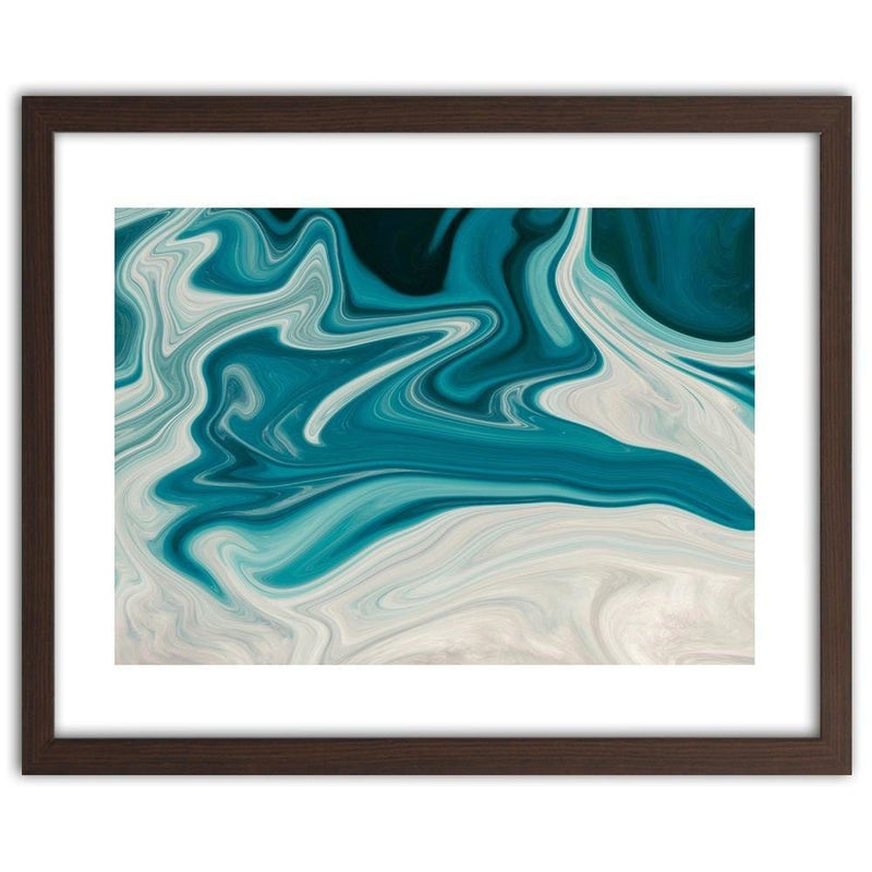 Glezna brūnā rāmī - Blue Abstraction  Home Trends DECO