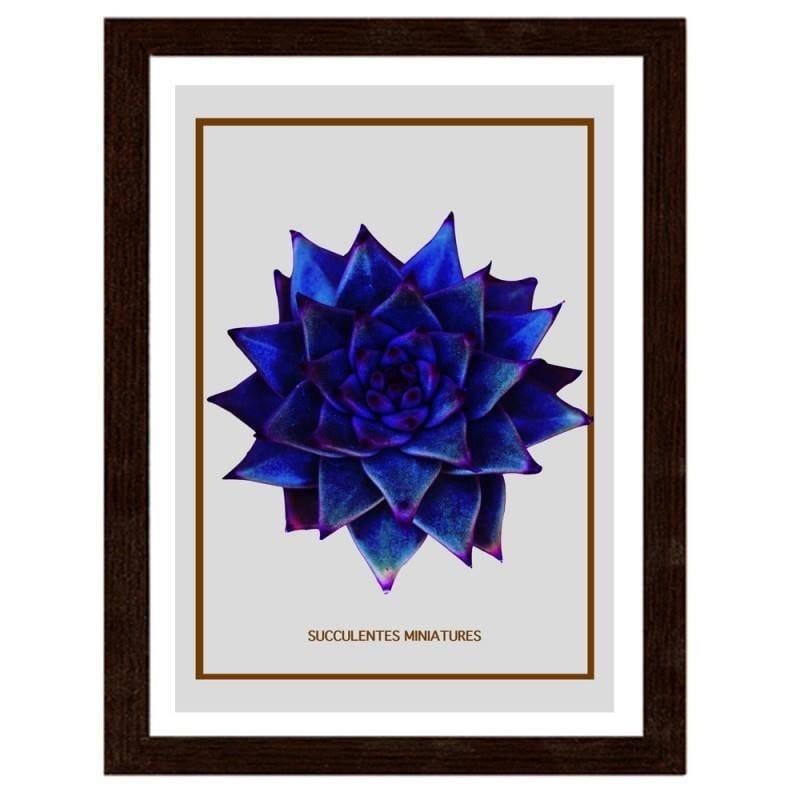 Glezna brūnā rāmī - Blue cactus 2  Home Trends DECO