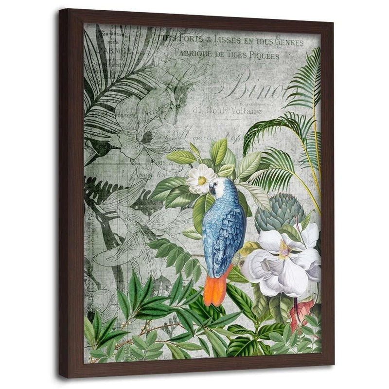 Glezna brūnā rāmī - Blue Parrot  Home Trends DECO