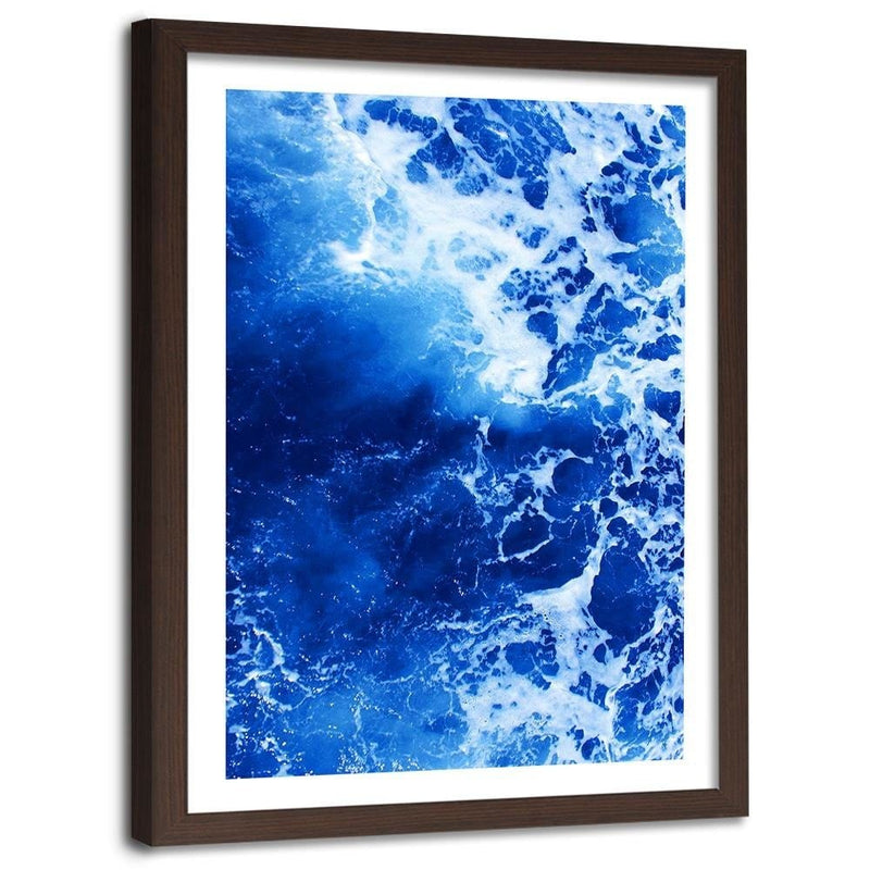 Glezna brūnā rāmī - Blue Waves  Home Trends DECO