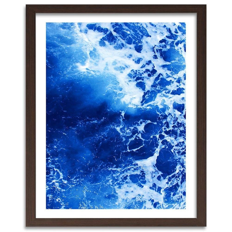 Glezna brūnā rāmī - Blue Waves  Home Trends DECO