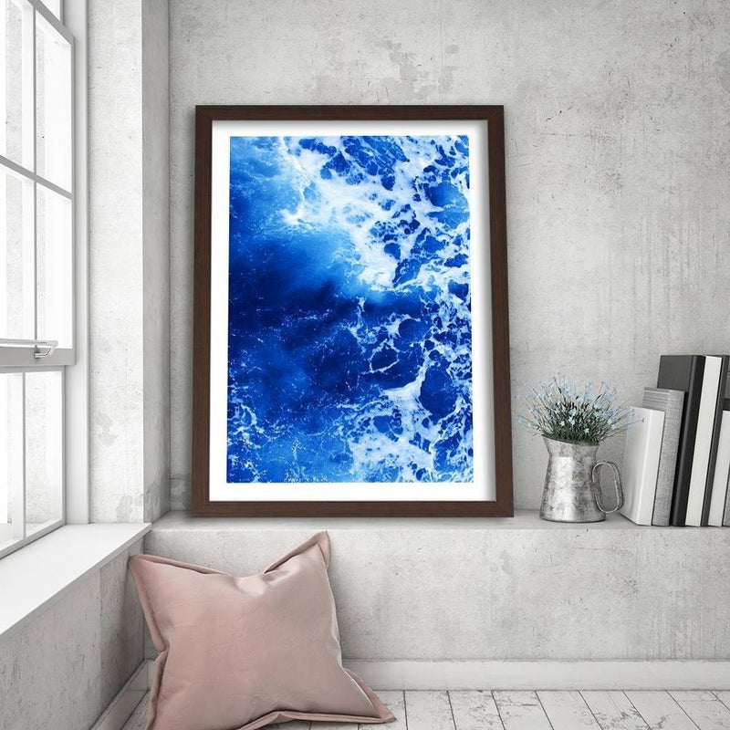 Glezna brūnā rāmī - Blue Waves  Home Trends DECO