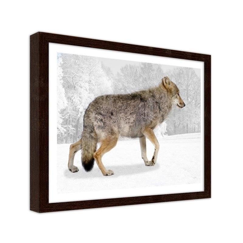 Glezna brūnā rāmī - Brown wolf  Home Trends DECO