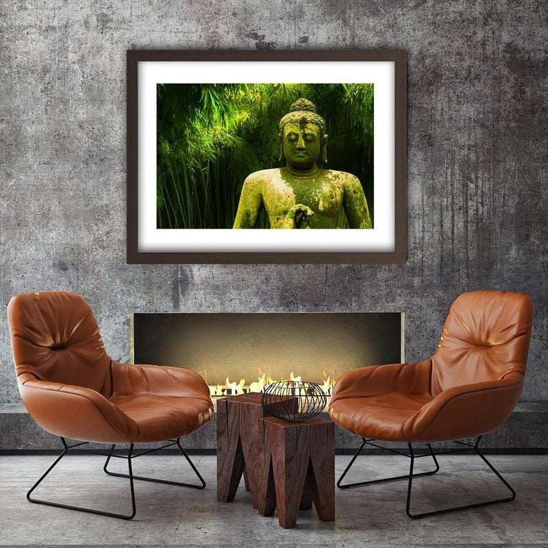 Glezna brūnā rāmī - Buddha 4 Of Bamboos  Home Trends DECO