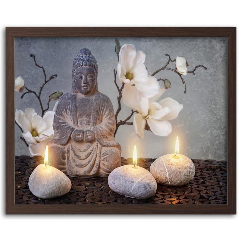 Glezna brūnā rāmī - Buddha Candles  Home Trends DECO