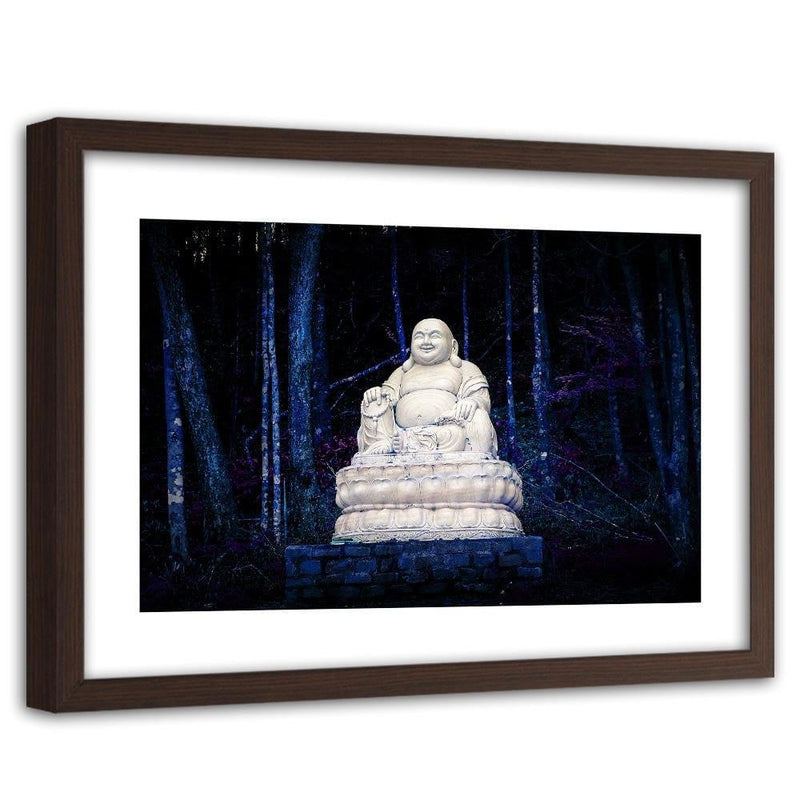 Glezna brūnā rāmī - Buddha In The Forest  Home Trends DECO