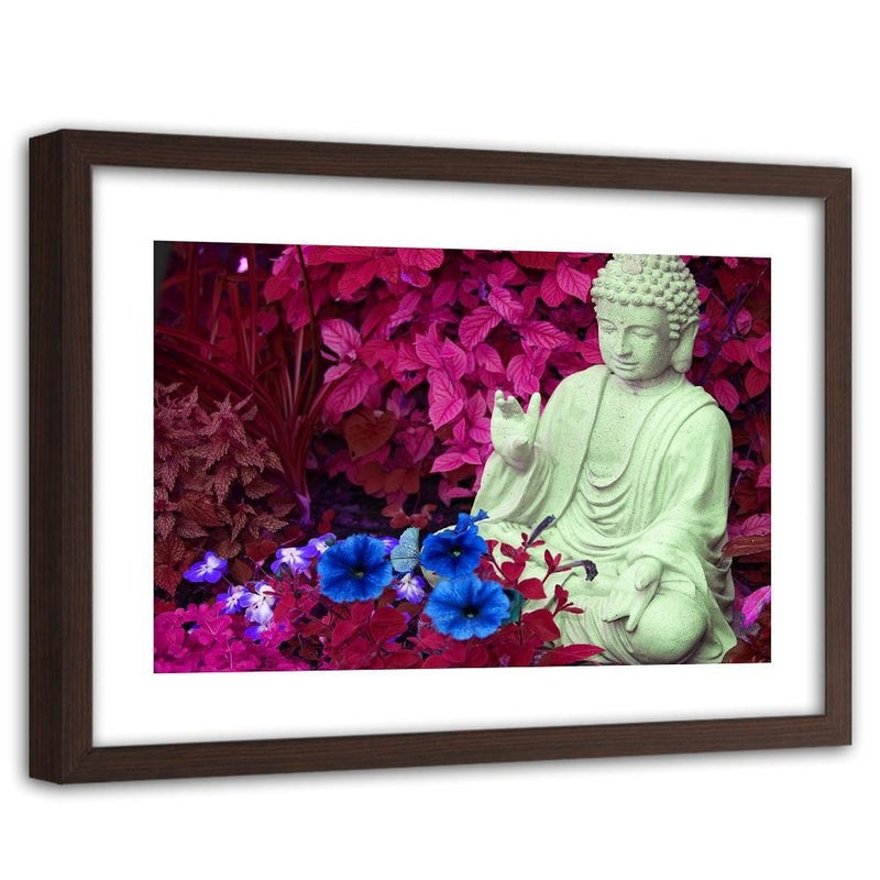 Glezna brūnā rāmī - Buddha In The Garden  Home Trends DECO