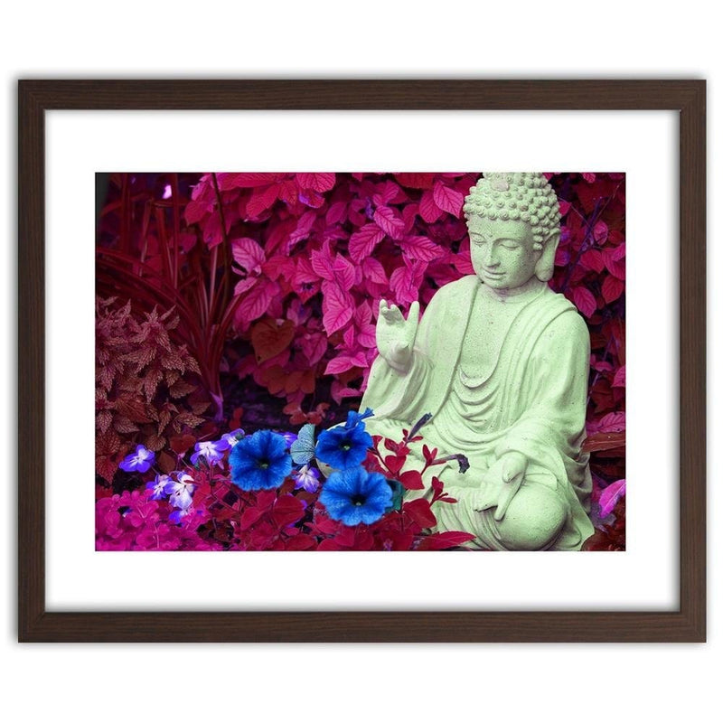 Glezna brūnā rāmī - Buddha In The Garden  Home Trends DECO