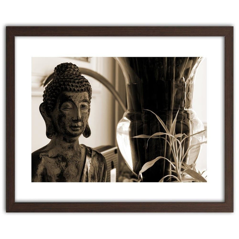 Glezna brūnā rāmī - Buddha With Vase  Home Trends DECO