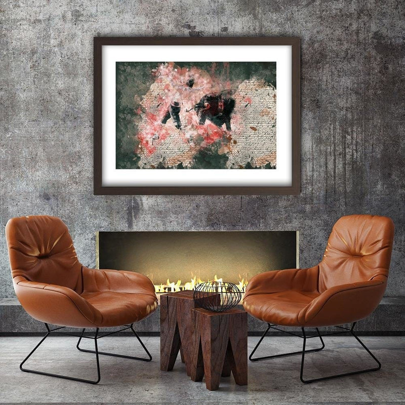 Glezna brūnā rāmī - Bullfighting Abstraction  Home Trends DECO