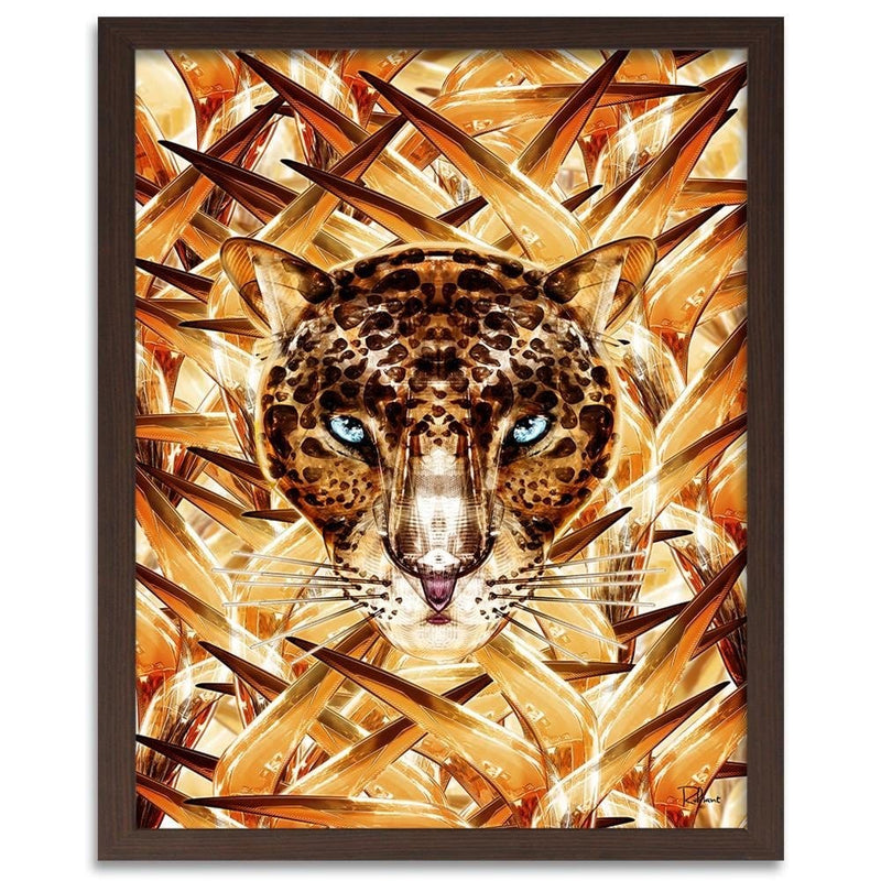 Glezna brūnā rāmī - Cheetah Image Animal Print Orange  Home Trends DECO