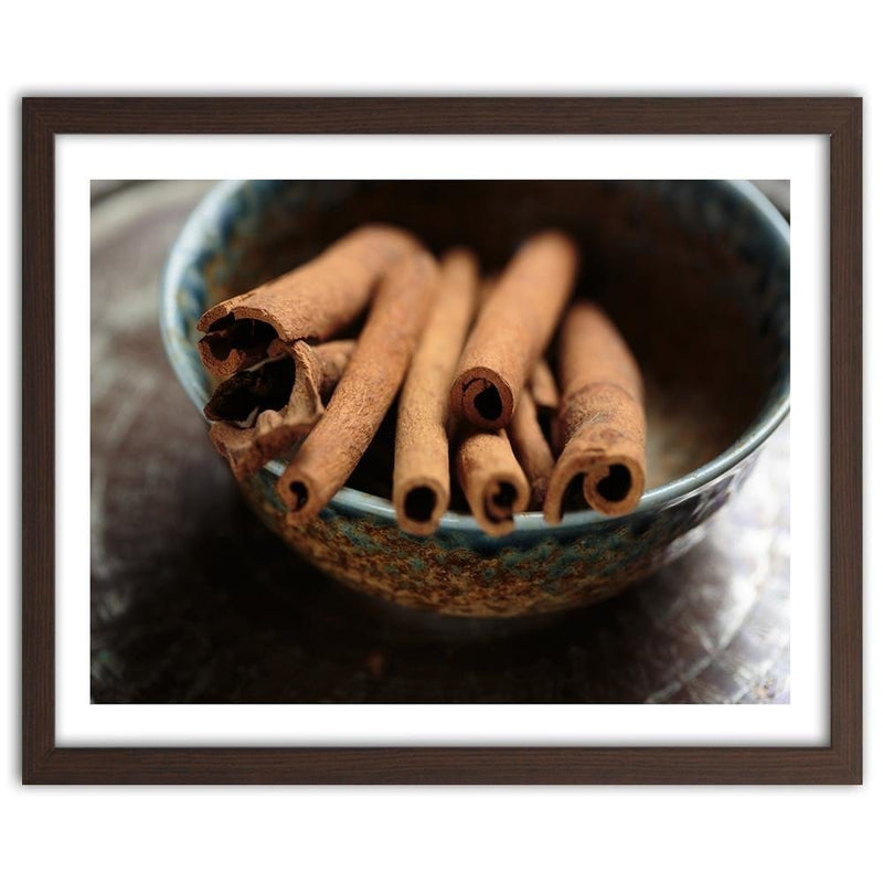 Glezna brūnā rāmī - Cinnamon Sticks In A Bowl  Home Trends DECO