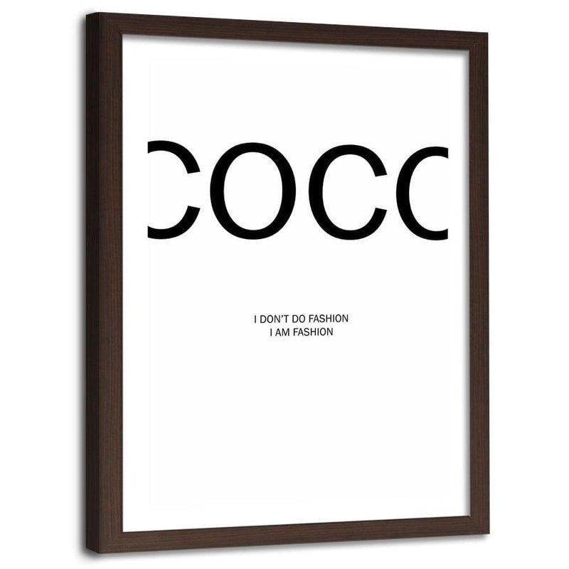 Glezna brūnā rāmī - Coco Chanel Quote  Home Trends DECO