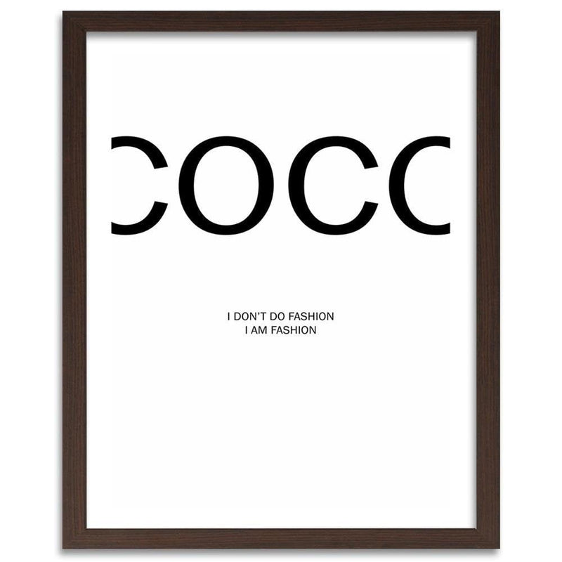 Glezna brūnā rāmī - Coco Chanel Quote  Home Trends DECO