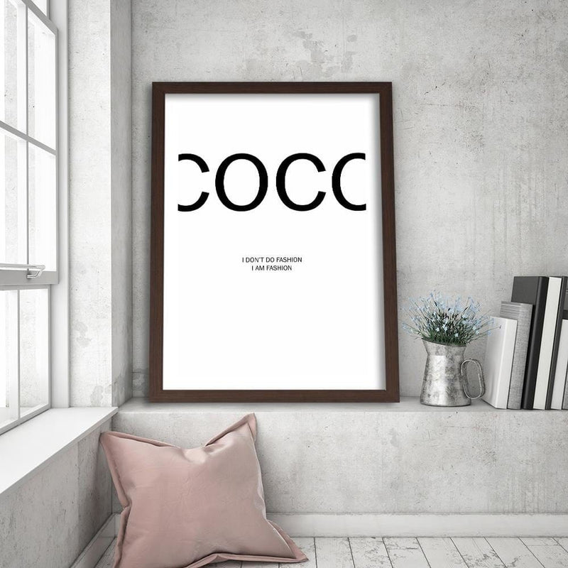 Glezna brūnā rāmī - Coco Chanel Quote  Home Trends DECO