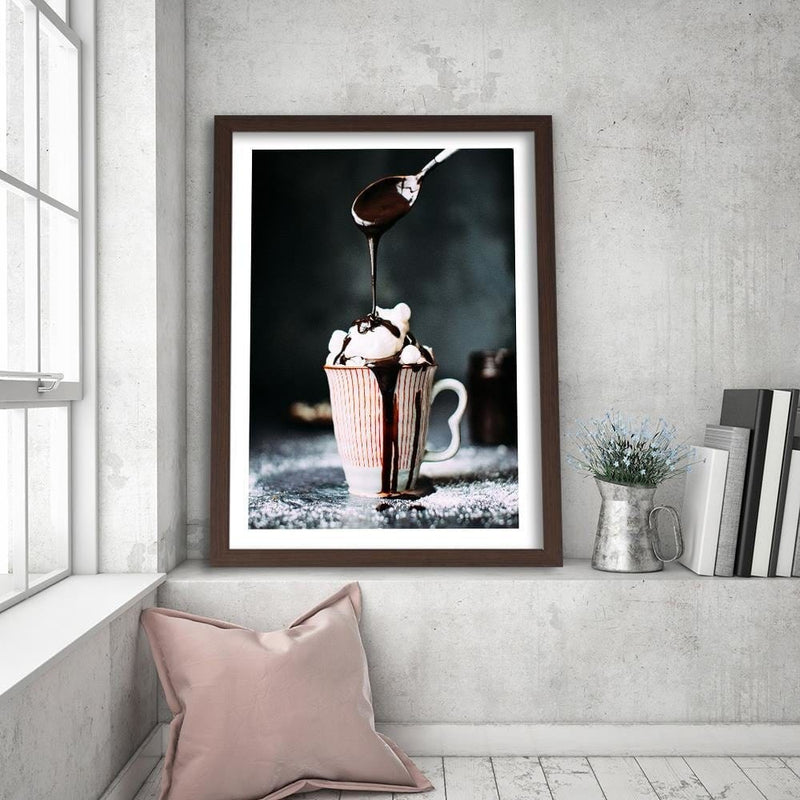 Glezna brūnā rāmī - Coffee With Marshmallows  Home Trends DECO