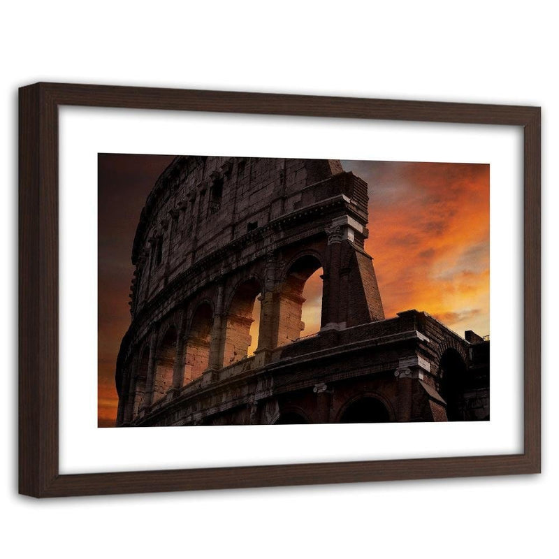 Glezna brūnā rāmī - Colosseum At Dusk  Home Trends DECO