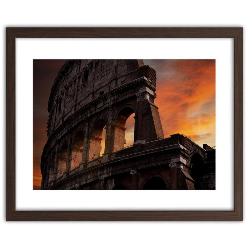 Glezna brūnā rāmī - Colosseum At Dusk  Home Trends DECO