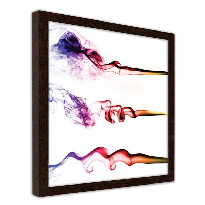 Glezna brūnā rāmī - Colourful abstract smoke  Home Trends DECO