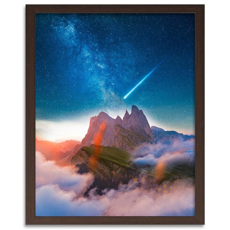 Glezna brūnā rāmī - Comet Over The Mountains  Home Trends DECO