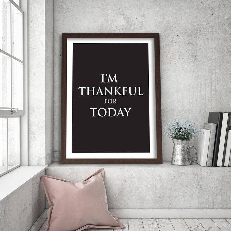 Glezna brūnā rāmī - Cover - Gratitude  Home Trends DECO