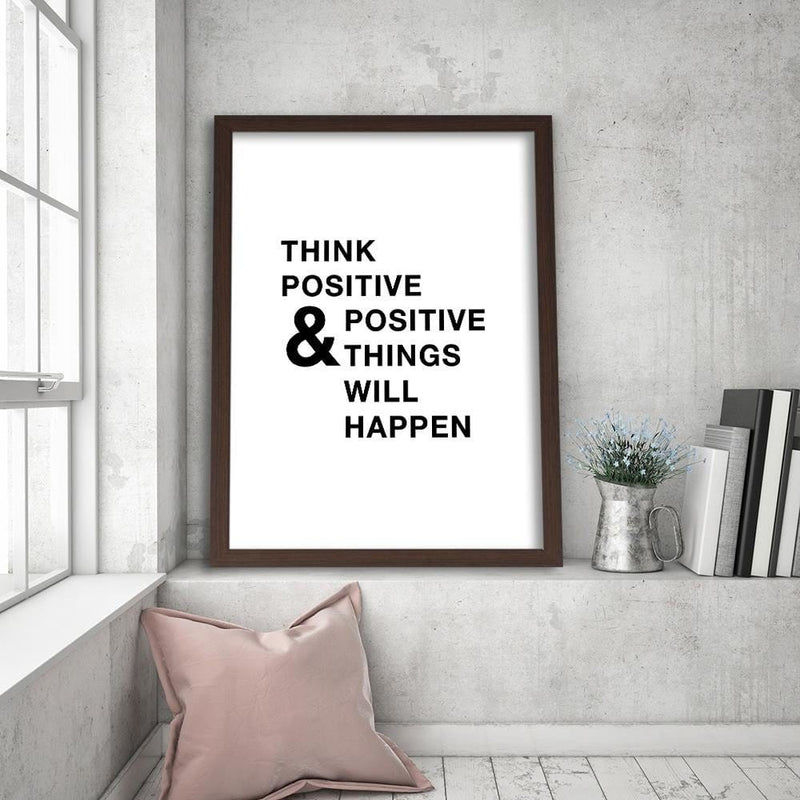 Glezna brūnā rāmī - Cover - Think Positively  Home Trends DECO