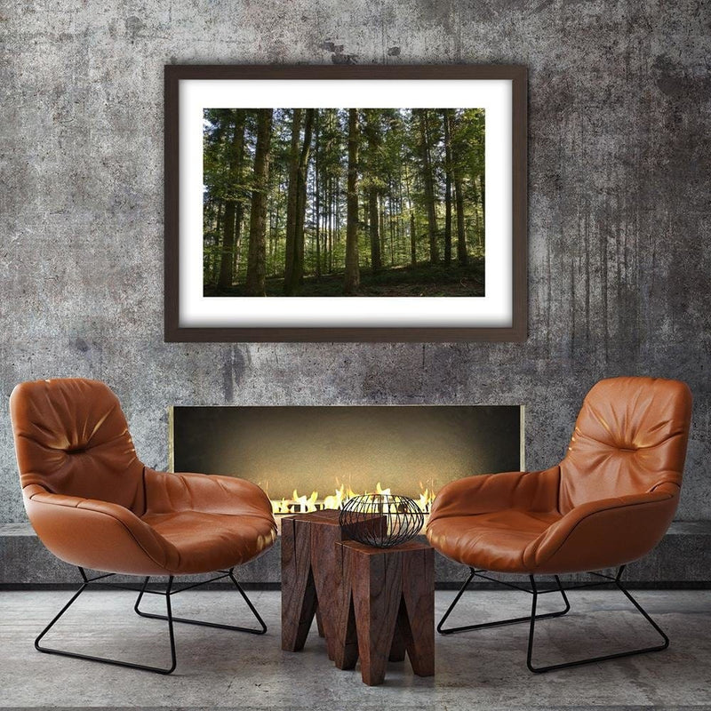 Glezna brūnā rāmī - Dark Forest On A Sunny Day  Home Trends DECO